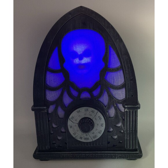 Gemmy HAUNTED RADIO Lights Sounds 12" Halloween Decoration - TESTED WORKS WELL. - Picture 5 of 13